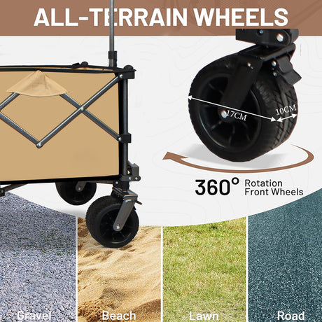 Collapsible Folding Wagon Push Pull Foldable Beach Wagon Cart - V.I.P Digital Presence