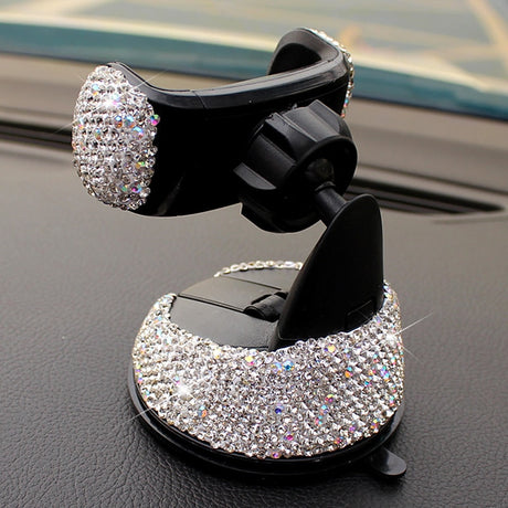 3 in 1 360 Degree Car Phone Holder for Car Dashboard Auto Windows and Air Vent with DIY Crystal Diamond Type for BMW for Toyota - V.I.P Digital Presence