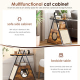 Cat house,end table.Wood cat condo black vintage pet furniture - V.I.P Digital Presence