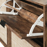 4 Door Shoe Rack, Freestanding Modern Shoe Storage Cabinet, for Entryway - V.I.P Digital Presence