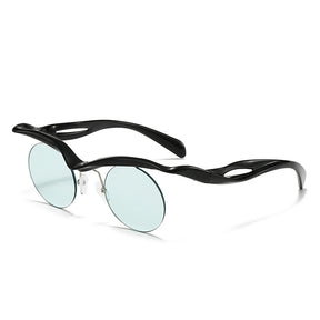 New Sunglasses Women's Round Frame Sunglasses Men's Trendy Ins Alien Half Frame Eyebrow Personalized Sunglasses - V.I.P Digital Presence