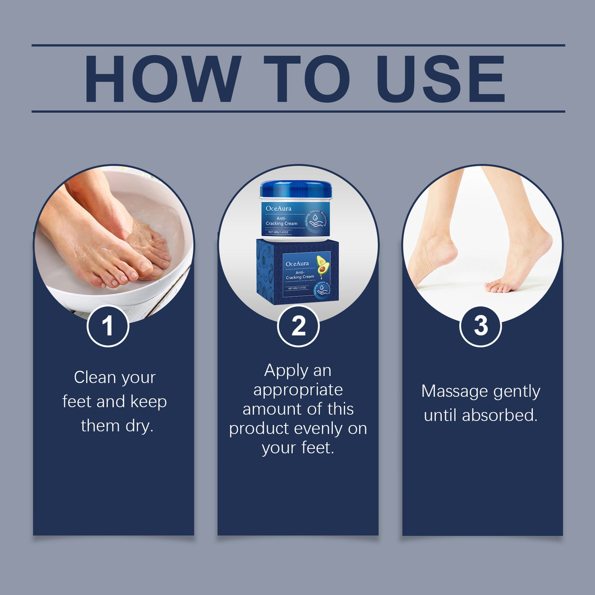 Crema nutritiva para pies, hidratante y calmante para pies secos y reparadores.