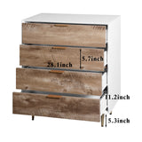 Wooden Tall 4 Drawer Dresser,Chest of Drawers with 4 Metal Legs, Anti-Tipping Device for Bedroom,Living Room - V.I.P Digital Presence