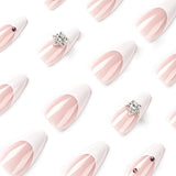 Wearable nails white French style wearable nails finished silver three-dimensional five-pointed star nail stickers wearable - V.I.P Digital Presence