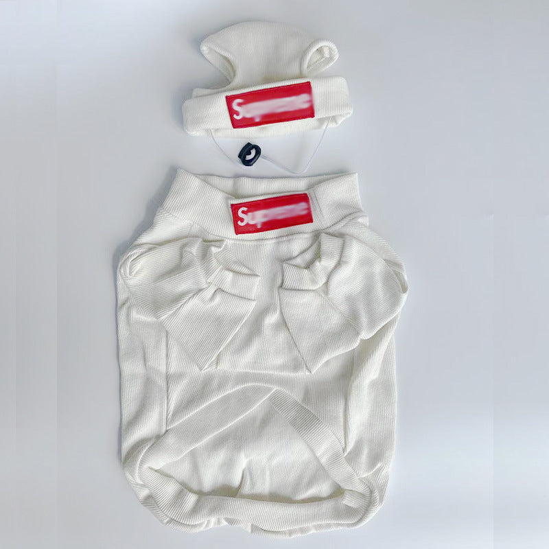 Pet Clothing Trendy Brand Street Dog Clothes Fighting Teddy Schnauzer Bottom Coat Hat Set - V.I.P Digital Presence