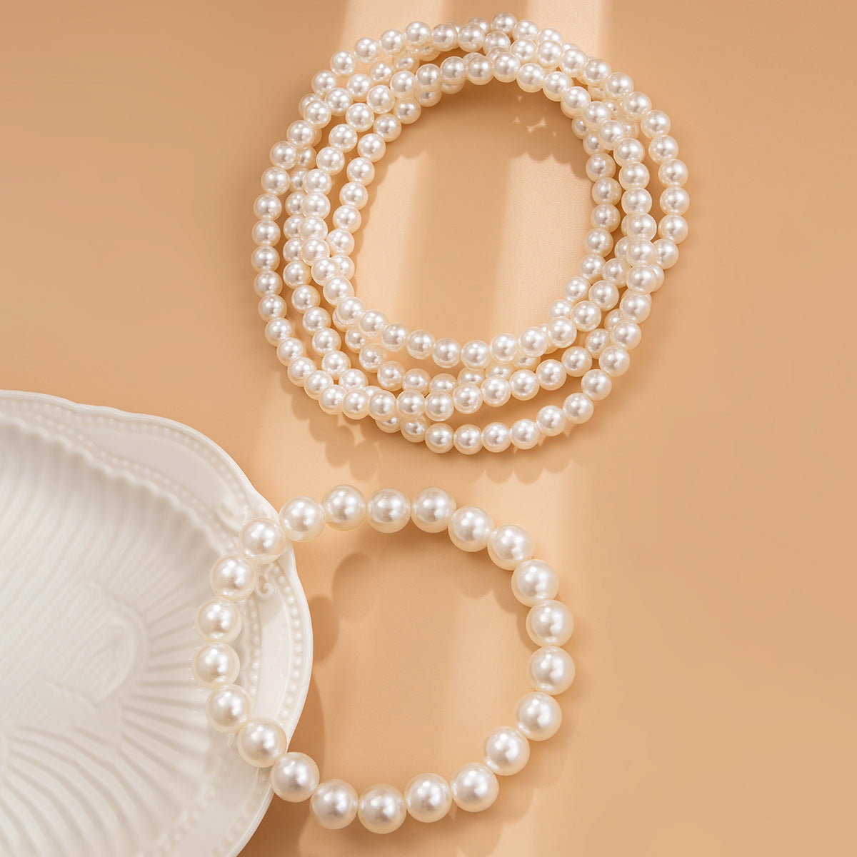Light luxury style imitation pearl sexy chain ankle chain double-layer temperament bead ankle loop - V.I.P Digital Presence