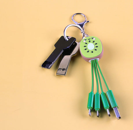 Kiwi Mobile Data Cable Healing Series Fruit Smile Keychain Universal Charging Cable 3-in-1 - V.I.P Digital Presence