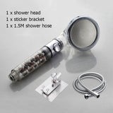 New Tourmaline balls Filter Shower Head Water saving 3 Modes adjustable SPA shower head on/off button high pressure shower - V.I.P Digital Presence