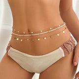 Beach style sexy rice bead multi-layer waist chain cross-border metal sequin bead waist chain - V.I.P Digital Presence