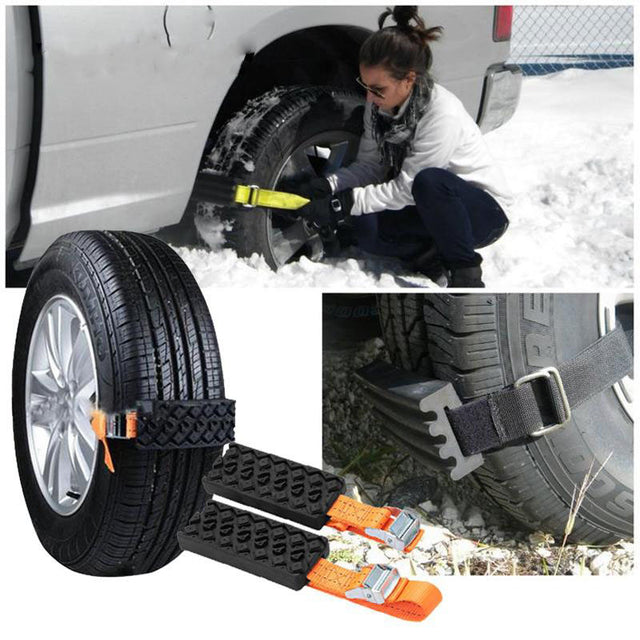 Vehemo Tire Chain Strap Snow Chain 2PCS Rubber Nylon Anti-Skid Wheel Automobile Saloon Car Belt - V.I.P Digital Presence