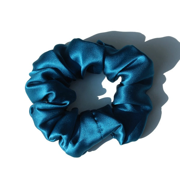 Pure Silk Large Scrunchies Ropes Hair Bands Ties Elastics Ponytail Holders for Women Girls Hair Accessories 19 Momme 3.5CM - V.I.P Digital Presence