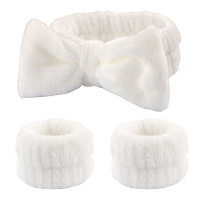 Wash face headband waterproof wrist strap set butterfly bow simple headband wrist 3-piece set - V.I.P Digital Presence
