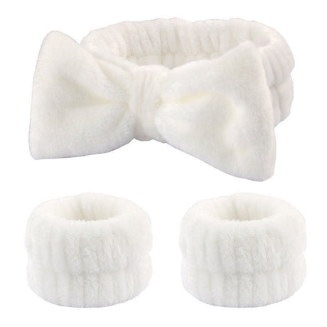 Wash face headband waterproof wrist strap set butterfly bow simple headband wrist 3-piece set - V.I.P Digital Presence