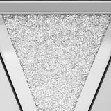 U-Can 13.8'' Silver Square Mirrored End Table, Modern Side Table with Crushed Diamond for Living Room, No Assembly Required - V.I.P Digital Presence