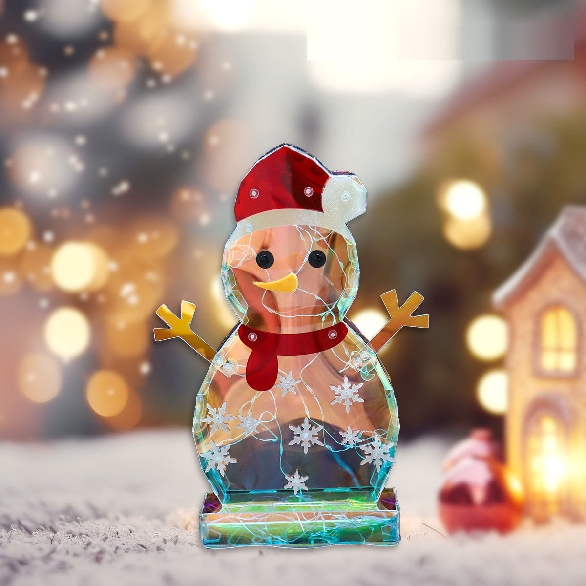 Christmas Colorful Glowing Snowman Ornament Flat Snowman Desktop Plug in Night Light - V.I.P Digital Presence