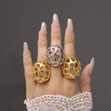 Large aperture hollow exaggerated heavy-duty stainless steel ring - V.I.P Digital Presence