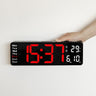 13/16 Inches Large LED Digital Wall Clock ,Wall Mounted Remote Control Temperature Date Week Display Timer Dual Alarm Clock - V.I.P Digital Presence