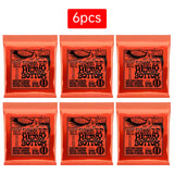 6 sets of Ernie Ball Slinky guitar strings (models 2003, 2215, 2223, 2221, nickel - wound) for electric & acoustic guitars - V.I.P Digital Presence