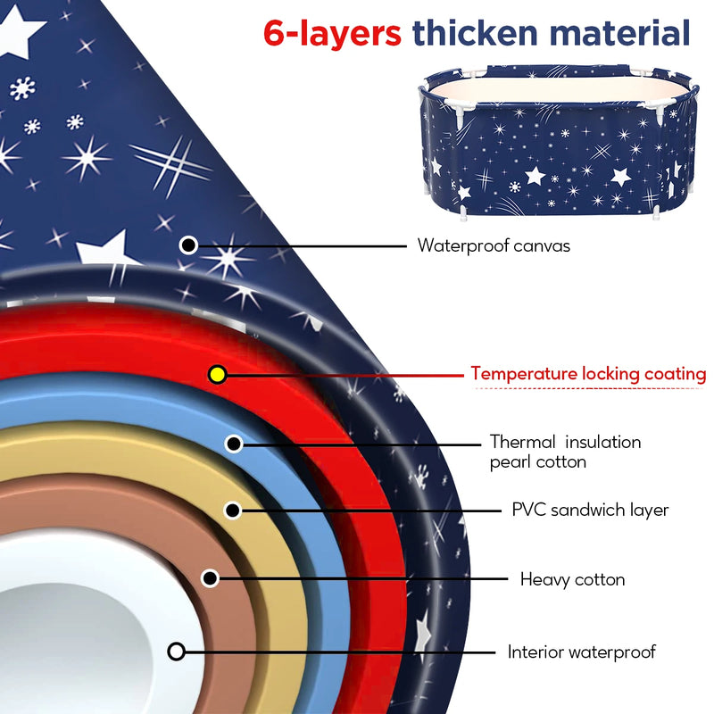 120CM Bathtubs Folding Bath Bucket Thicken Shower Barrel Adult IceTub Baby Swimming Pool Insulation Family Bathroom SPA Tub - V.I.P Digital Presence