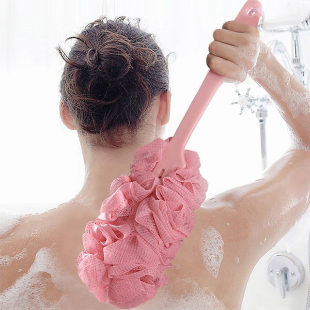 Long handled large bath brush, long handled scrubbing bath tool, flower bath brush, scrubbing bath brush, scrubbing bath ball, s - V.I.P Digital Presence