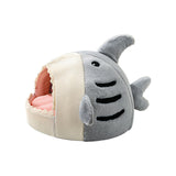 Autumn and Winter Warm Internet Celebrity Big Mouth Shark Pet Nest Semi Closed Cat Nest Dog Nest with Mat Deep Sleep Pet Supplies - V.I.P Digital Presence