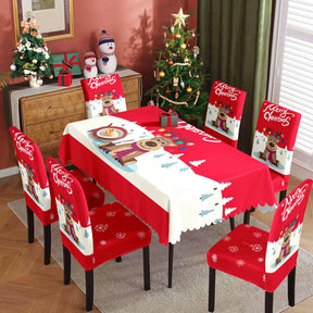 Christmas tablecloth, holiday decoration, elastic chair cover, household dining table, waterproof and dustproof tablecloth, fabric decorative tablecloth - V.I.P Digital Presence