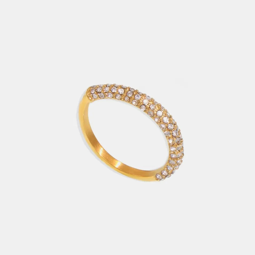 Zircon Light Luxury Ring Stainless Steel PVD Plated Finger Ring Jewelry - V.I.P Digital Presence
