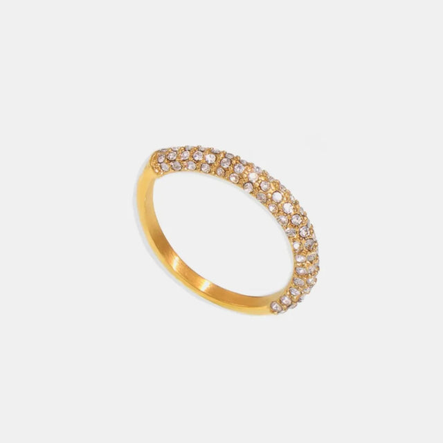 Zircon Light Luxury Ring Stainless Steel PVD Plated Finger Ring Jewelry - V.I.P Digital Presence
