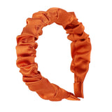 Multi color retro solid satin pleated hair compression headband - V.I.P Digital Presence