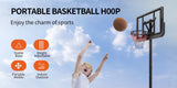 Basketball Hoop Basketball System 4.76-10ft Height Adjustable with 4 Basketball, Net Pocket, Inflator Set - V.I.P Digital Presence