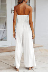 Tied Cutout Tube Wide Leg Jumpsuit - V.I.P Digital Presence