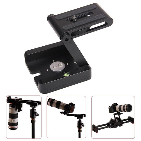 Z Flex Tilt Tripod Head Aluminum Alloy Folding Z Tilt Head Quick Release Plate Stand Mount Spirit Level - V.I.P Digital Presence