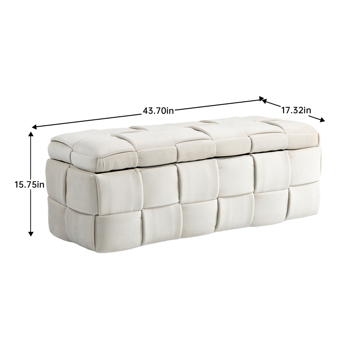 COOLMOR storage Ottoman chair, bedroom end stool, cushioned fabric entrance cushioned footstool with safety hinge (beige) - V.I.P Digital Presence
