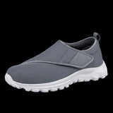 Elderly shoes men's chubby feet swollen feet, special health shoes sports shoes single buckle with dad's shoe mesh - V.I.P Digital Presence
