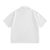 Alphabet Print Short Sleeve Shirt Workwear Japanese Style Loose Casual Design Summer Collar Shirt Men's Trendy - V.I.P Digital Presence