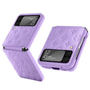 Funda para teléfono Galaxy Samsung Z Flip3 con bisagra Violent Bear, funda protectora Flip3 de cuero liso y plegable.