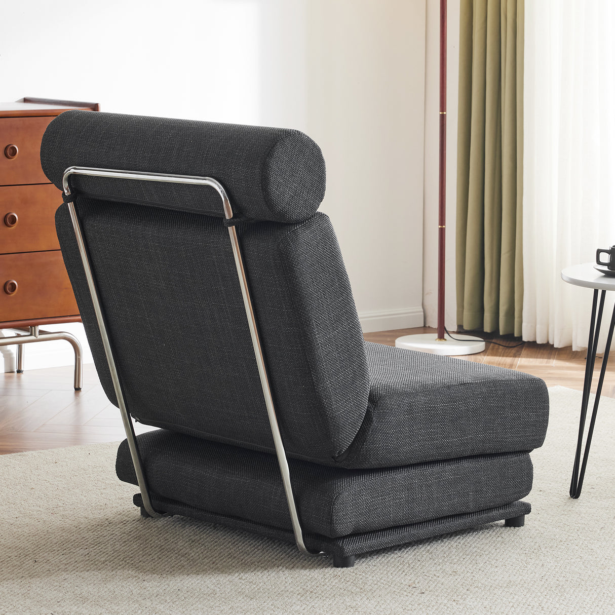 Single Sofa Chair Foldable Single Sofa Bed with Pillow,Portable Foldable Sofa Bed,Leisure Sofa Chair,Easy to Store, Dark Grey - V.I.P Digital Presence