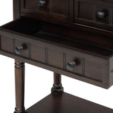 TREXM Narrow Console Desk, Ultra Thin Sofa Table with Three Storage Drawers and Living Room Bottom Shelves (Espresso) - V.I.P Digital Presence