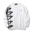 Graffiti Print Crew Neck Knit Sweater Men's Loose Fit Pullover with Hem Holes Street Style Trendy Design - V.I.P Digital Presence