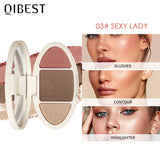 QIBEST High Gloss Repairing All-In-One Plate Matte Brightening Glitter Powder Blush Rouge Plate Powder Cake Repairing Plate - V.I.P Digital Presence