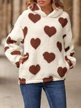 Heart Pocketed Dropped Shoulder Hoodie - V.I.P Digital Presence
