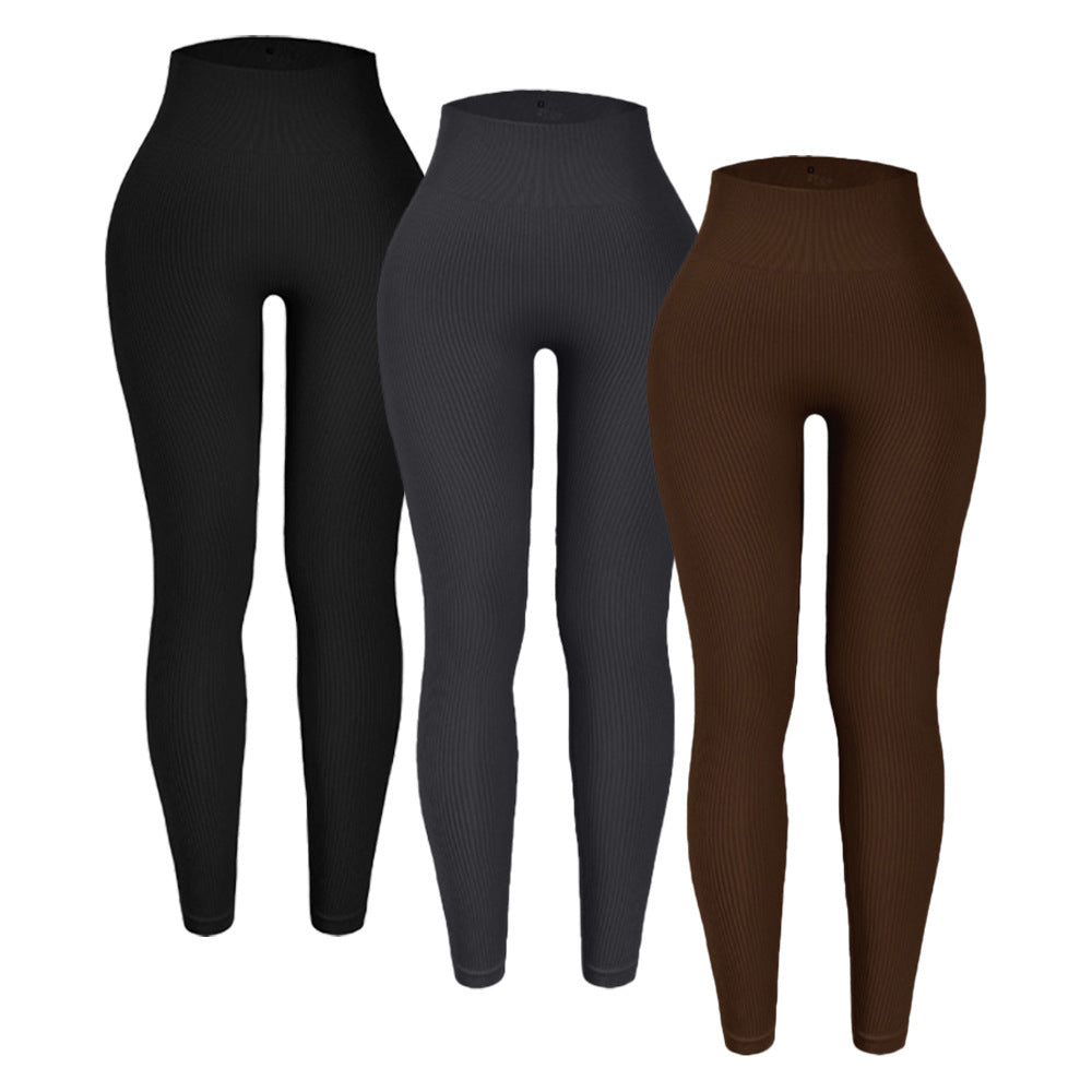Threaded autumn and winter yoga pants seamless fitness pants high waisted sports yoga clothes leggings - V.I.P Digital Presence