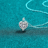 2 Carat Moissanite 925 Sterling Silver Heart Shape Necklace - V.I.P Digital Presence