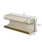 Entryway Bench Leather Upholstered Ottoman with LED sensor light for living room ,bedroom,end of bed ，Beige - V.I.P Digital Presence