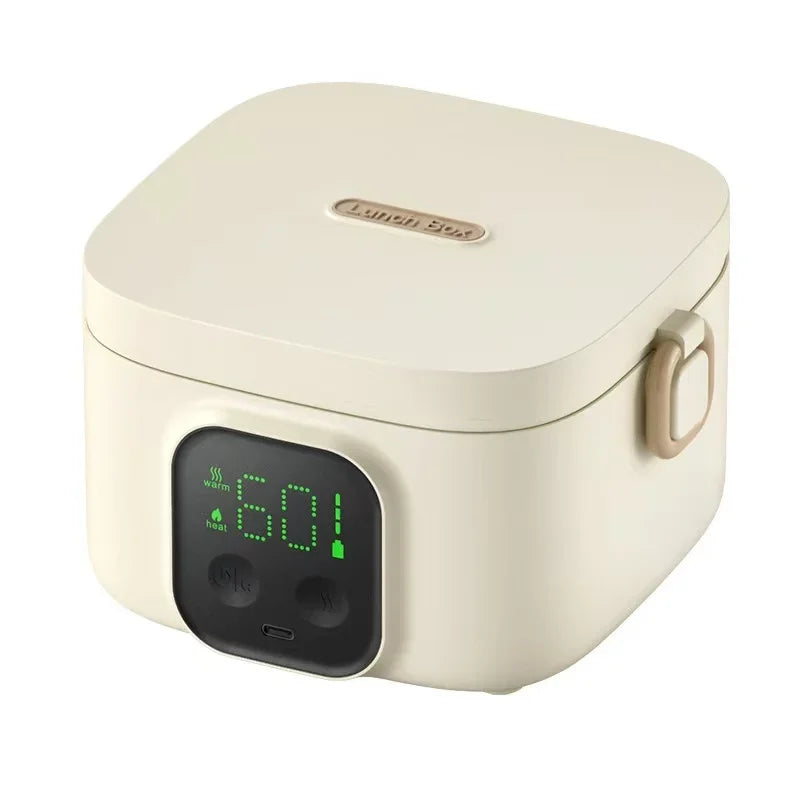 Portable Wireless Water-Free Heating Lunch Box Small Capacity for Baby Camping Trips LCD Display Rechargeable Electric Lunch Box - V.I.P Digital Presence