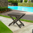 Outdoor Folding Wooden Side Table, Gray, 15"D x 22.75"W x 18.25"H - V.I.P Digital Presence