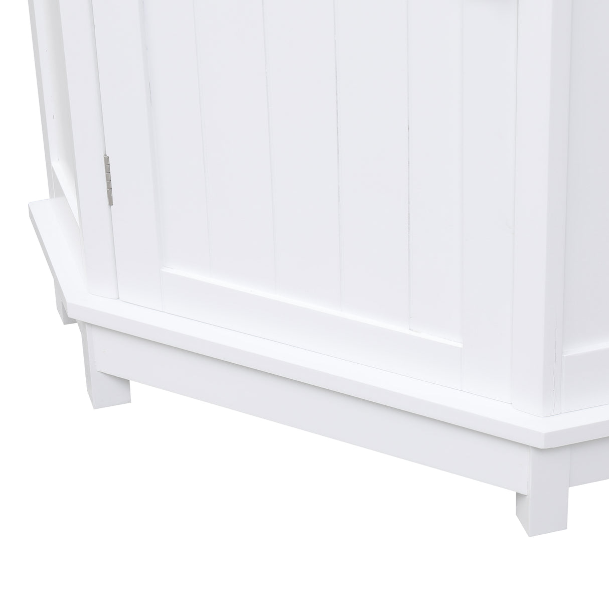 White Bathroom Cabinet Triangle Corner Storage Cabinet with Adjustable Shelf Modern Style MDF Board - V.I.P Digital Presence