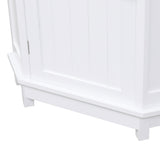 White Bathroom Cabinet Triangle Corner Storage Cabinet with Adjustable Shelf Modern Style MDF Board - V.I.P Digital Presence