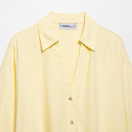 Style Women's Fashion Casual Loose Shirt with Long Wide Sleeves and Turn-Down Collar - V.I.P Digital Presence