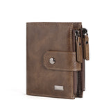 Anti-Theft Brush Business Leather Thin Short Men's Wallet Zipper Wallet Money Ticket Holder - V.I.P Digital Presence